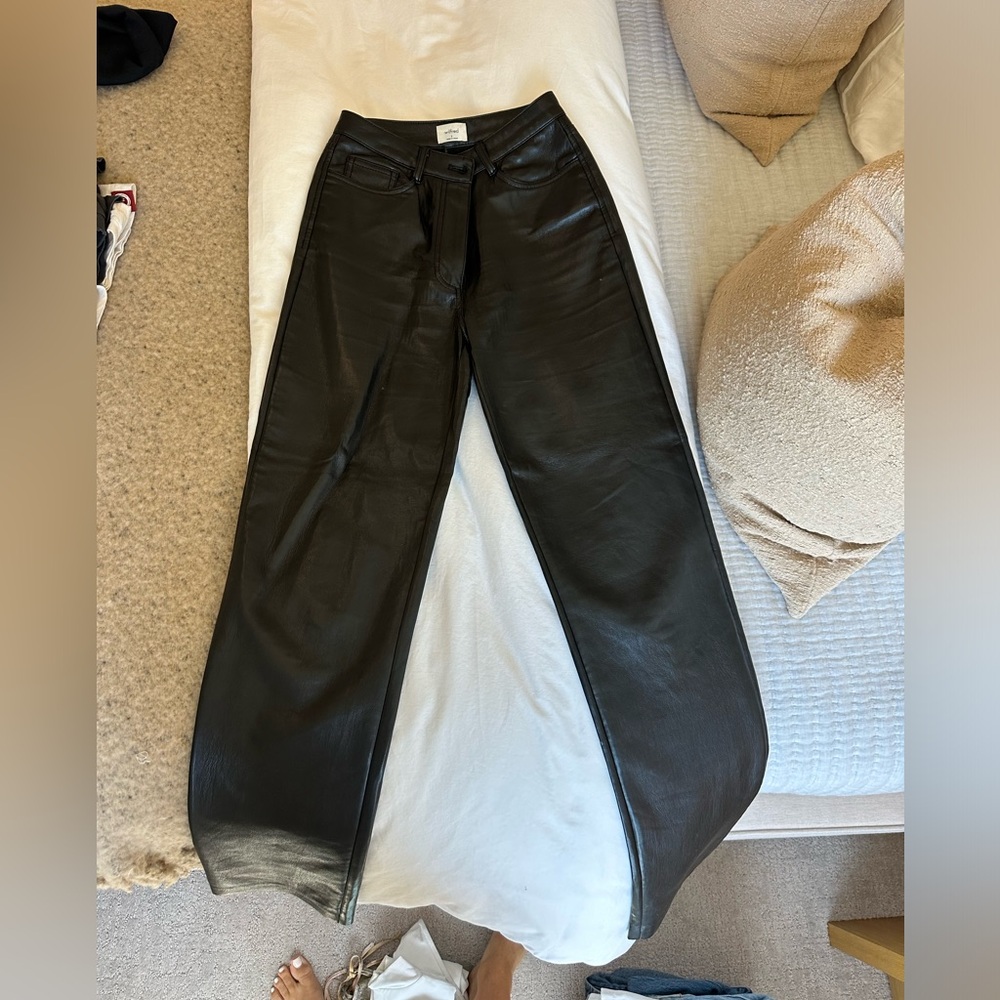Aritzia Wilfred Melina Faux Leather Pants Black